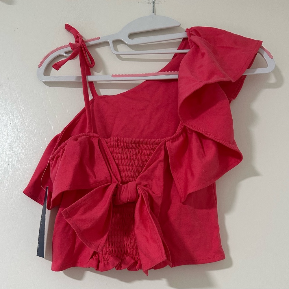 Habitual Red One-Shoulder Kids Tank Top